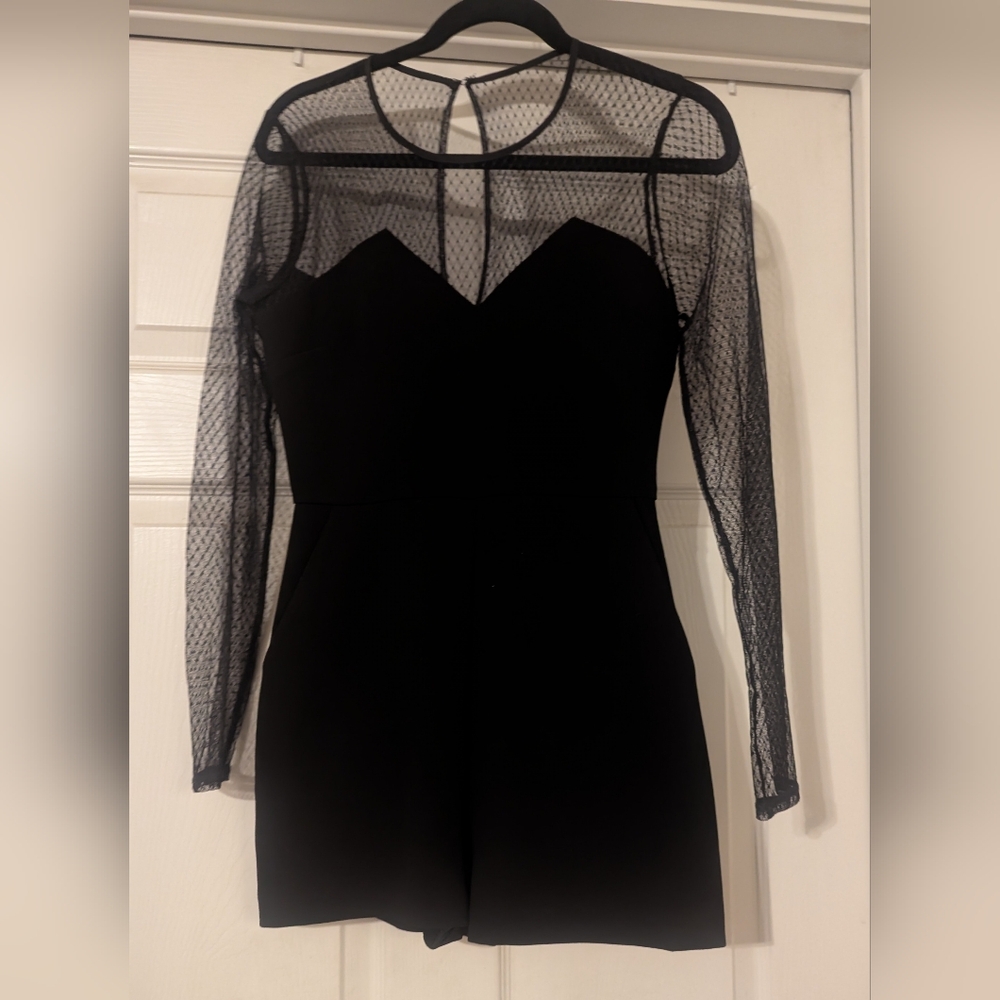 Bcbggeneration Size 4 Black Romper euc , SheerSleeve